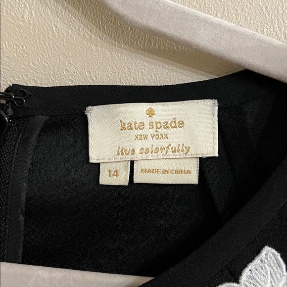 Kate Spade Black Top with White Floral Details - Picture 2 of 4